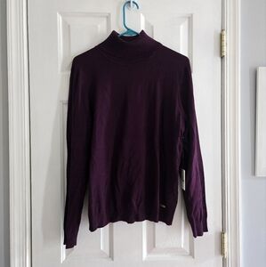Calvin Klein Plum Purple Turtleneck Sweater Nwt